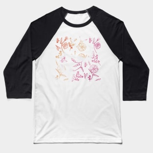 lowkey lesbian flower pattern Baseball T-Shirt